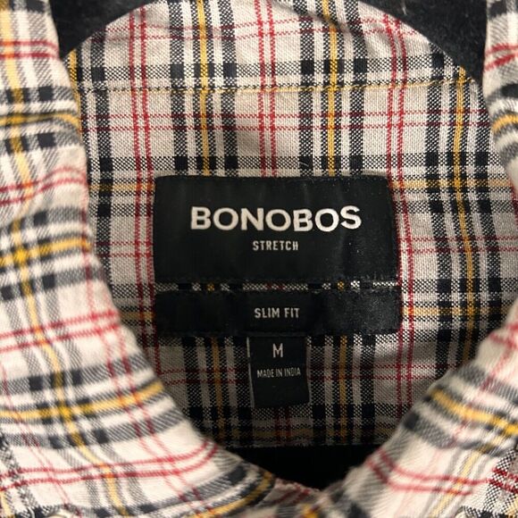 Bonobos Shirt Men's Medium Multicolor Plaid Button Up Long Sleeve Stretch Cotton - Picture 4 of 8